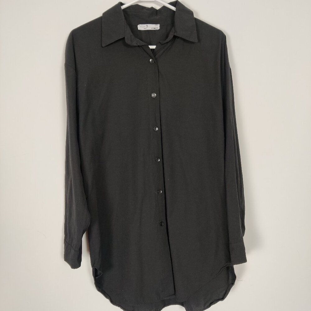 Vav Women's Shirt Size L - XL Black Modest Business Casual Comfy Lightweight